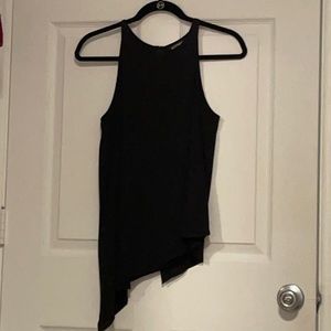 Express black sleeveless asymmetrical top
